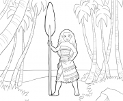 Printable moana disney in the forest  coloring pages